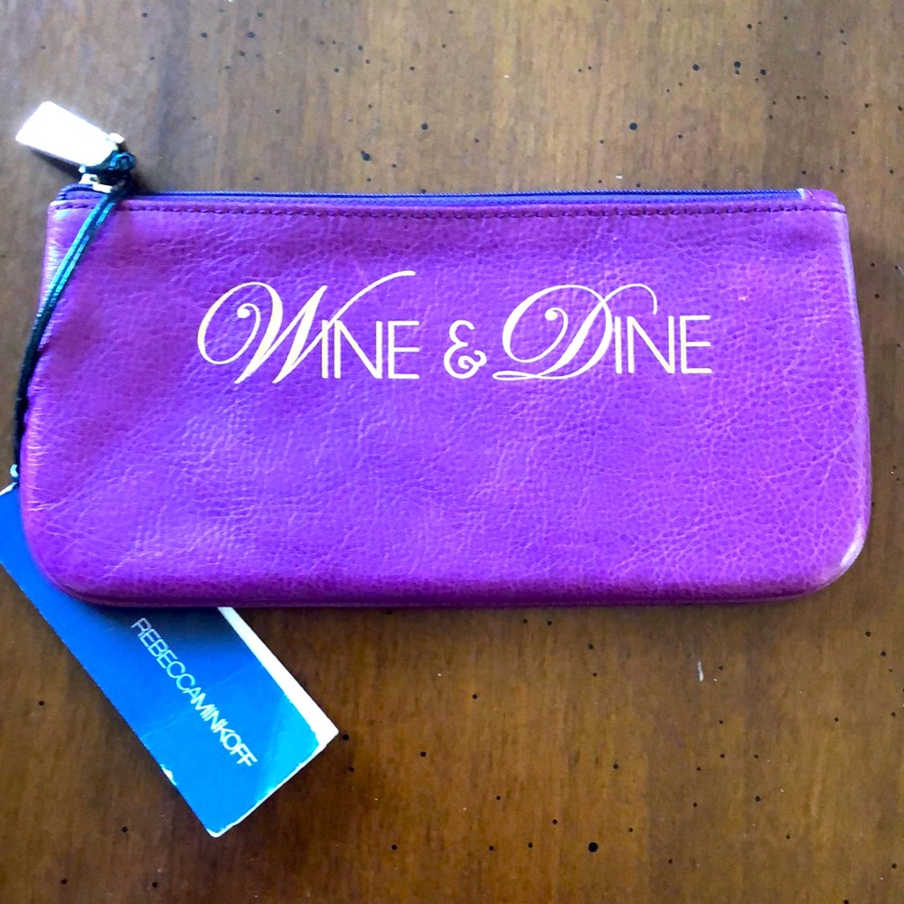 Rebecca Minkoff Plum Leather “Wine & Dine” Pouch